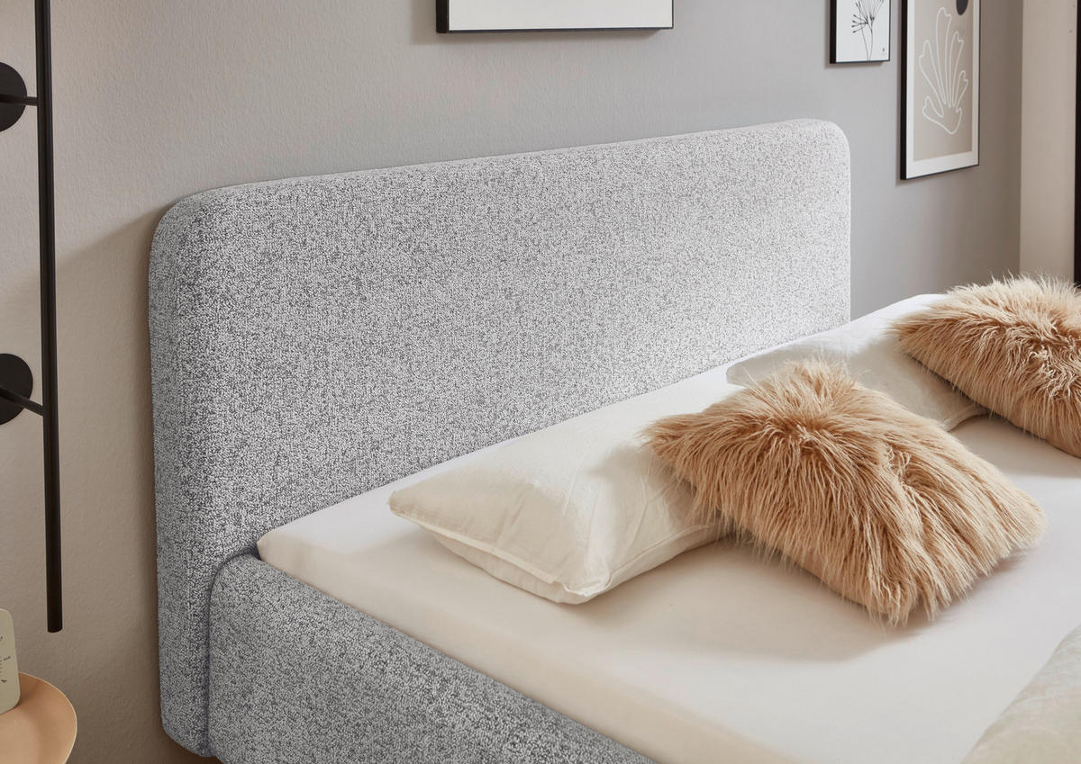 POLSTERBETT 120/200 cm, {[inkl. ],item.attr('349-543'),[, ]} - Eichefarben/Hellgrau, Design, Holz/Textil (120/200cm) - Xora