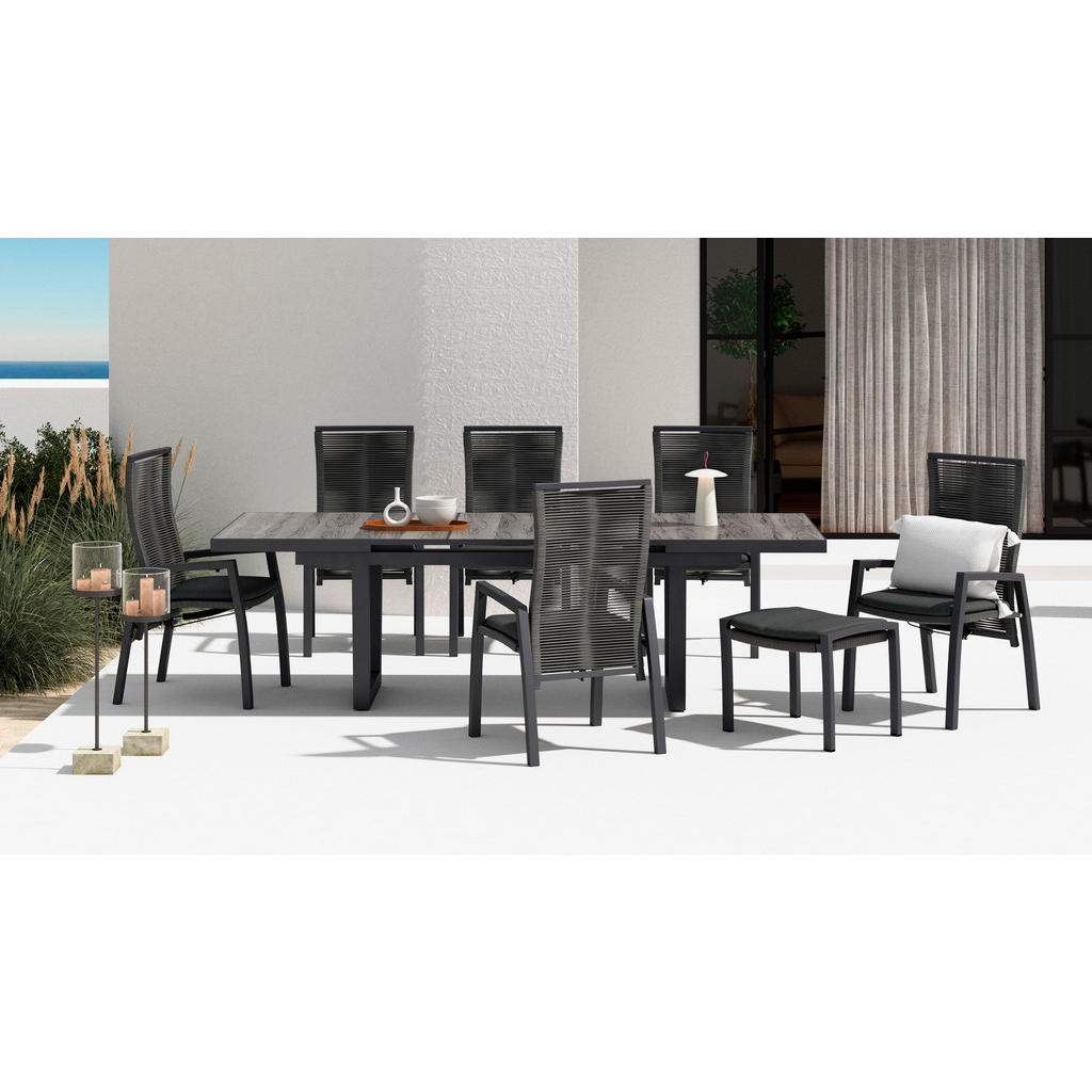 Thumbnail - Ambia Garden Gartentisch, Anthrazit, Dunkelgrau, Metall, Keramik, rechteckig, Kufe, U-Form, 260x100x200 cm, ausziehbar, ...
