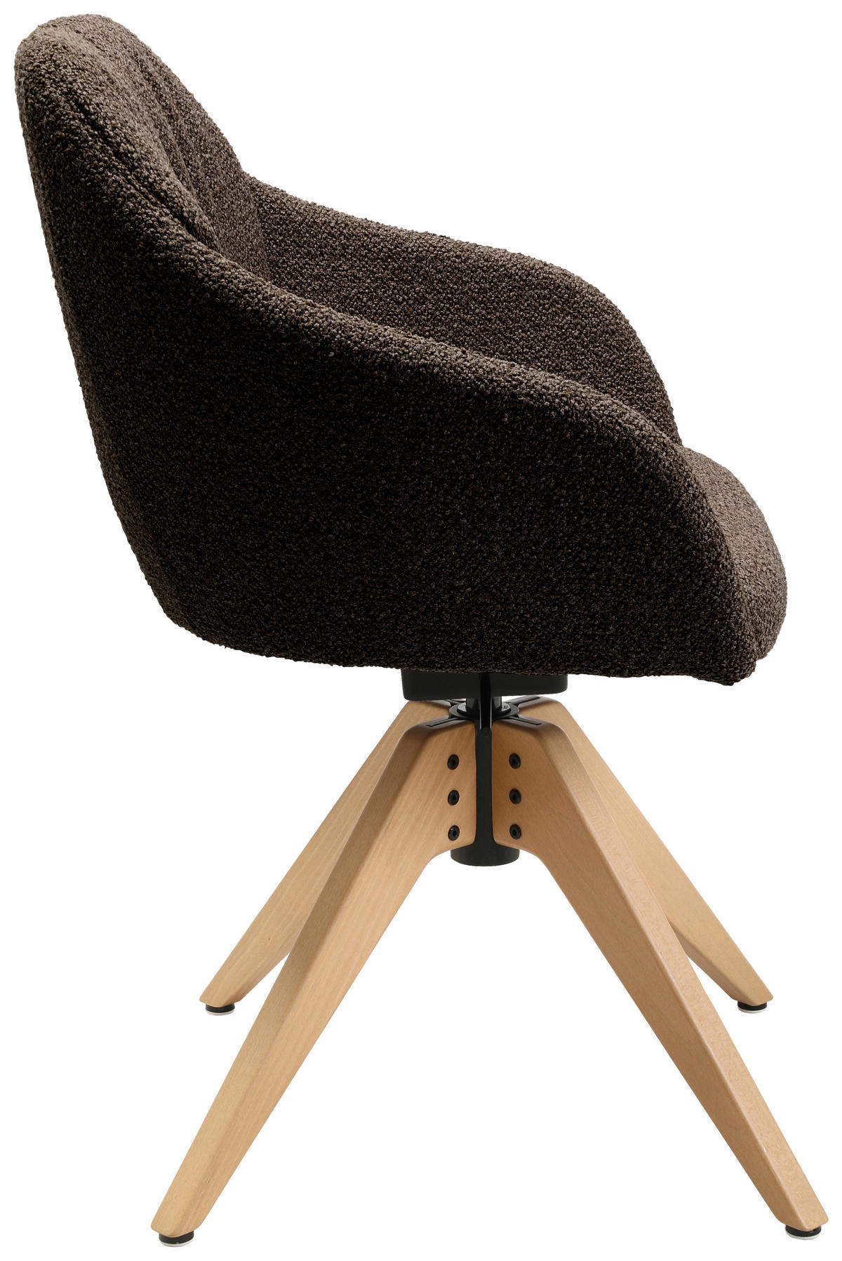 ARMLEHNSTUHL  in Flachgewebe  - Eichefarben/Dunkelbraun, Design, Holz/Textil (58/82,5-85,2/60cm) - Johann Jakob