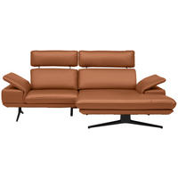 ECKSOFA Echtleder Cognac  - Cognac/Beige, Design, Leder/Metall (239/152cm) - Koinor