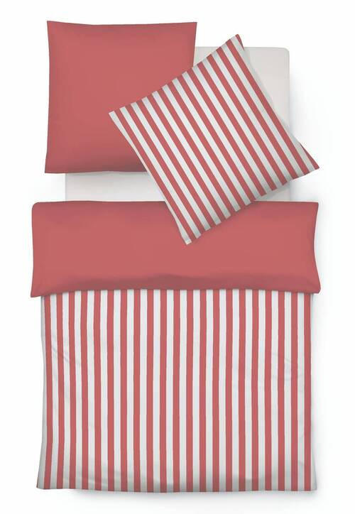 BETTWÄSCHE Porto Jacquard 135/200 cm  - Kirschrot, KONVENTIONELL, Textil (135/200cm) - Fleuresse