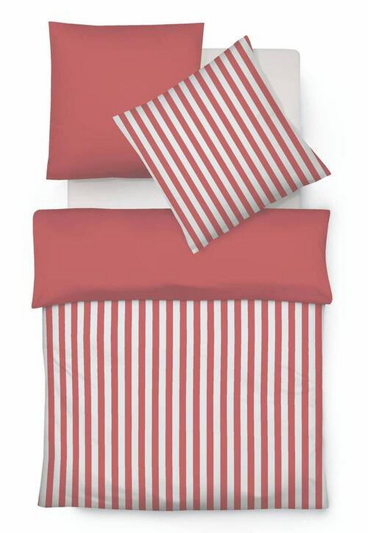 BETTWÄSCHE Porto Jacquard 200/200 cm  - Kirschrot, KONVENTIONELL, Textil (200/200cm) - Fleuresse