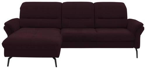 ECKSOFA in Flachgewebe Mokka  - Schwarz/Mokka, Konventionell, Textil/Metall (181/260cm) - Beldomo Speed