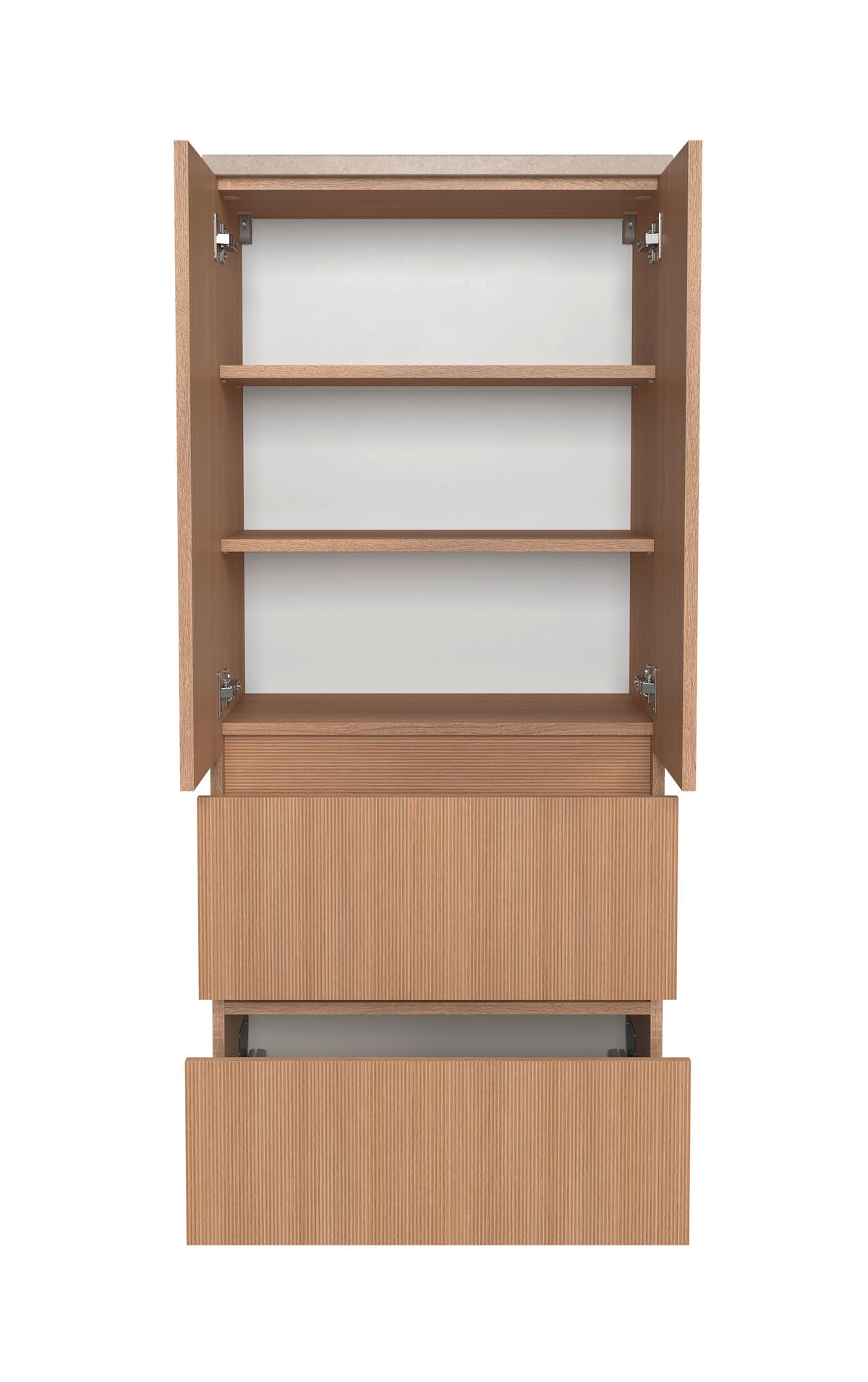 MIDISCHRANK 60/131/35 cm  - Sandfarben/Eichefarben, KONVENTIONELL, Holzwerkstoff/Kunststoff (60/131/35cm) - Xora