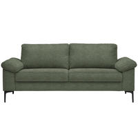 2,5-SITZER in Flachgewebe Olivgrün  - Schwarz/Olivgrün, Design, Textil/Metall (206/86/97cm) - Pure Home Lifestyle