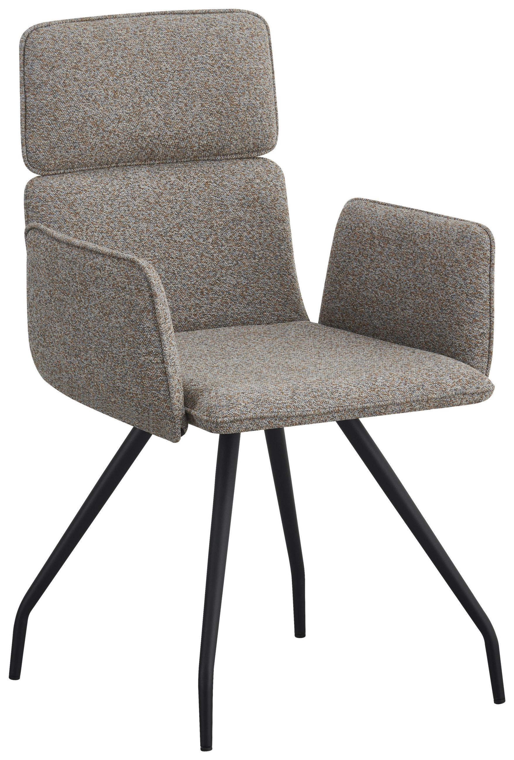 ARMLEHNSTUHL  in Eisen Webstoff  - Graubraun/Schwarz, Design, Textil/Metall (58/90/62cm) - Stylife