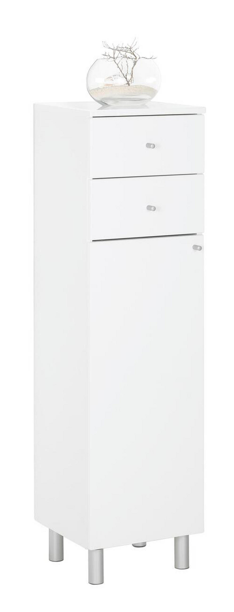 STREDNE VYSOKÁ SKRINKA, biela,  - biela/biela s vysokým leskom, Konventionell, kov/kompozitné drevo (35,2/123,6cm) - Xora
