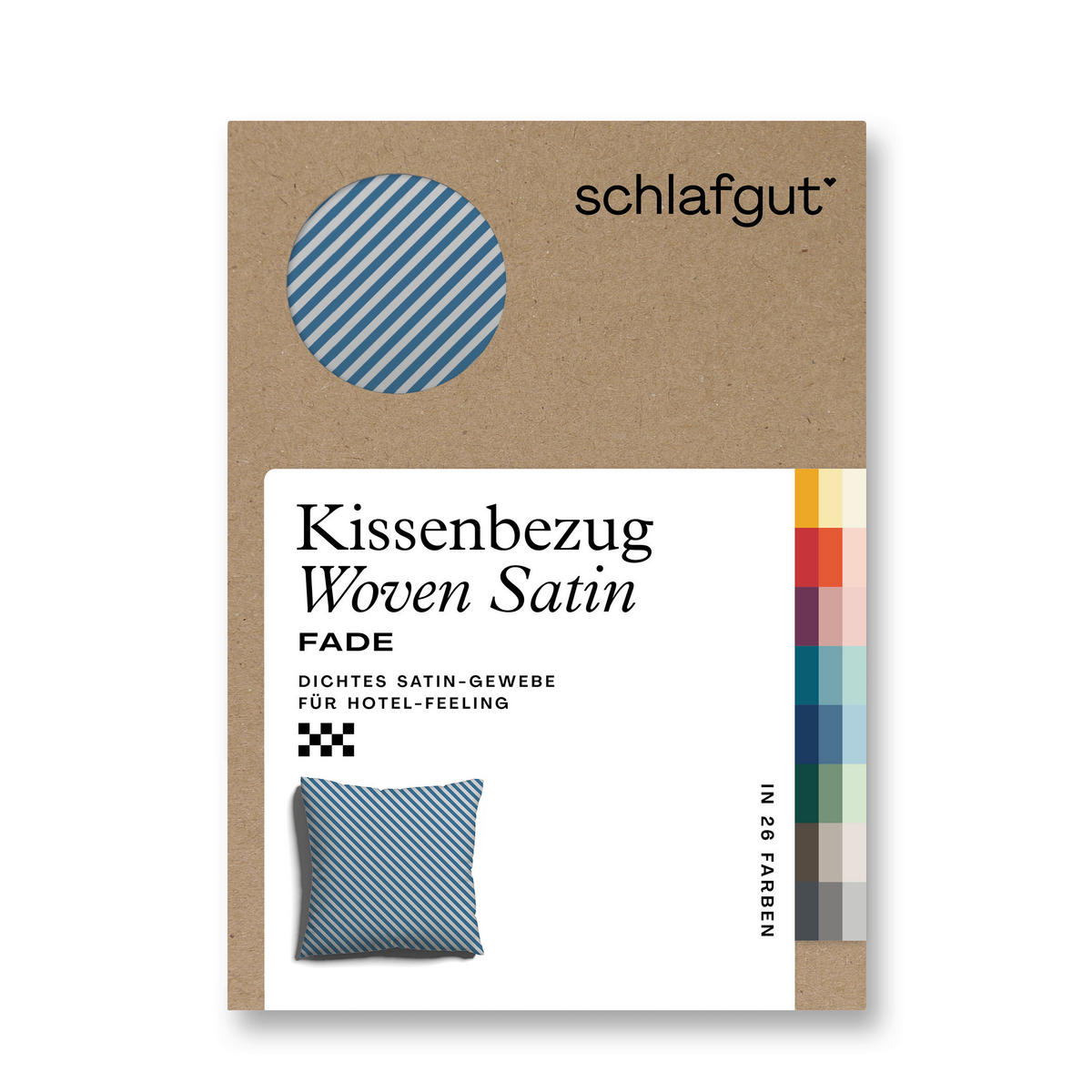 KOPFKISSENBEZUG WOVEN SATIN FADE 80/80 cm  - Blau/Hellgrau, Basics, Textil (80/80cm) - Schlafgut