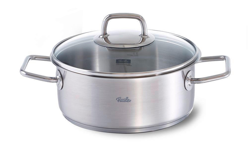 LONEC  Viseo®  2,4 l  kovina   - srebrne barve, Basics, kovina/steklo (20/9cm) - Fissler
