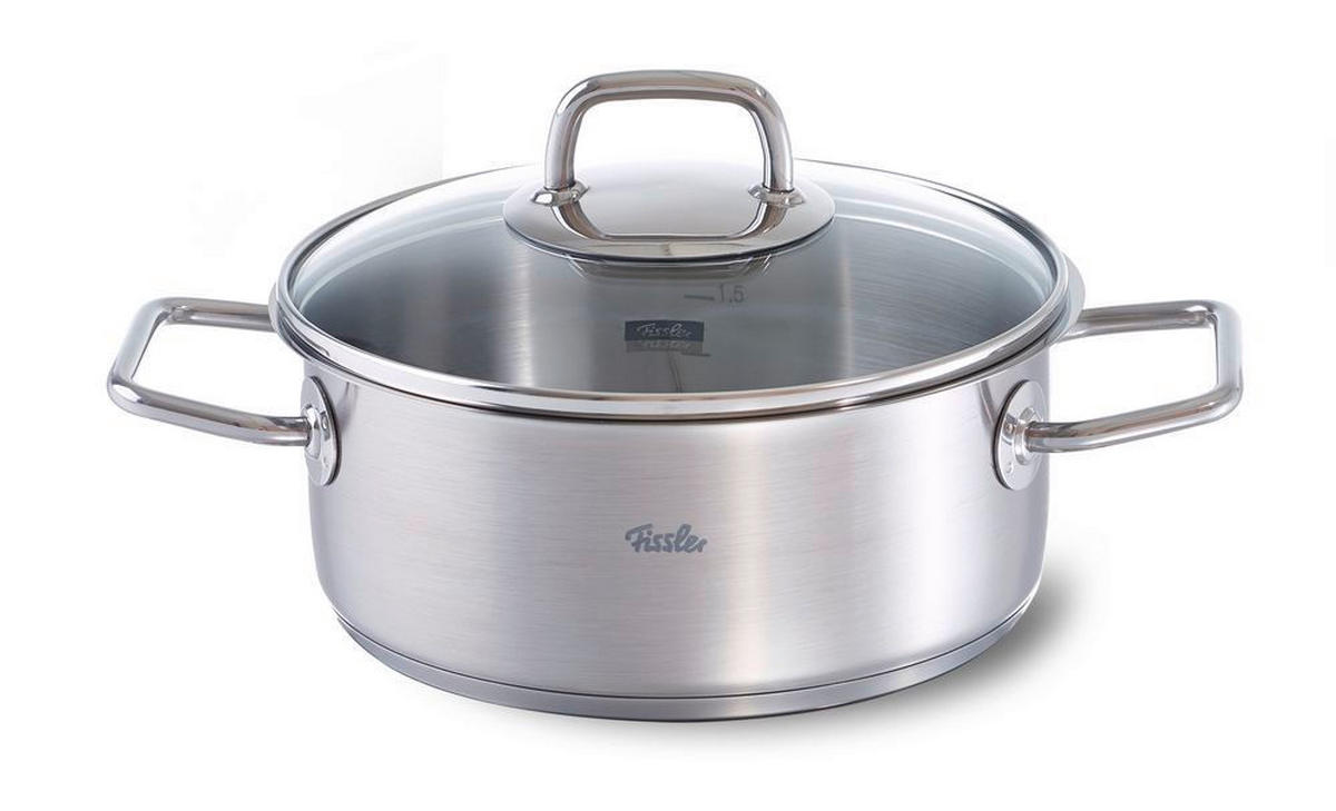 LONEC  Viseo®  2,4 l  kovina   - srebrne barve, Basics, kovina/steklo (20/9cm) - Fissler