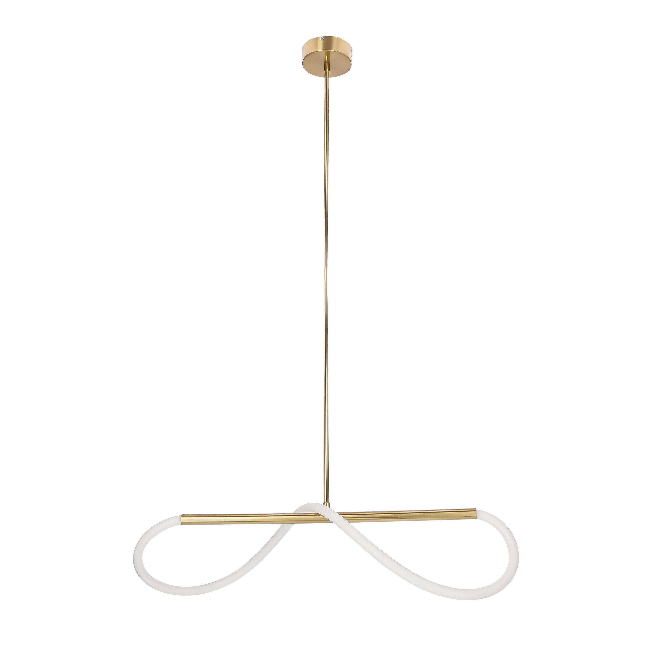 LED-PENDELLEUCHTE Supreme 80/15/120 cm  - Goldfarben/Weiß, Design, Kunststoff/Metall (80/15/120cm)