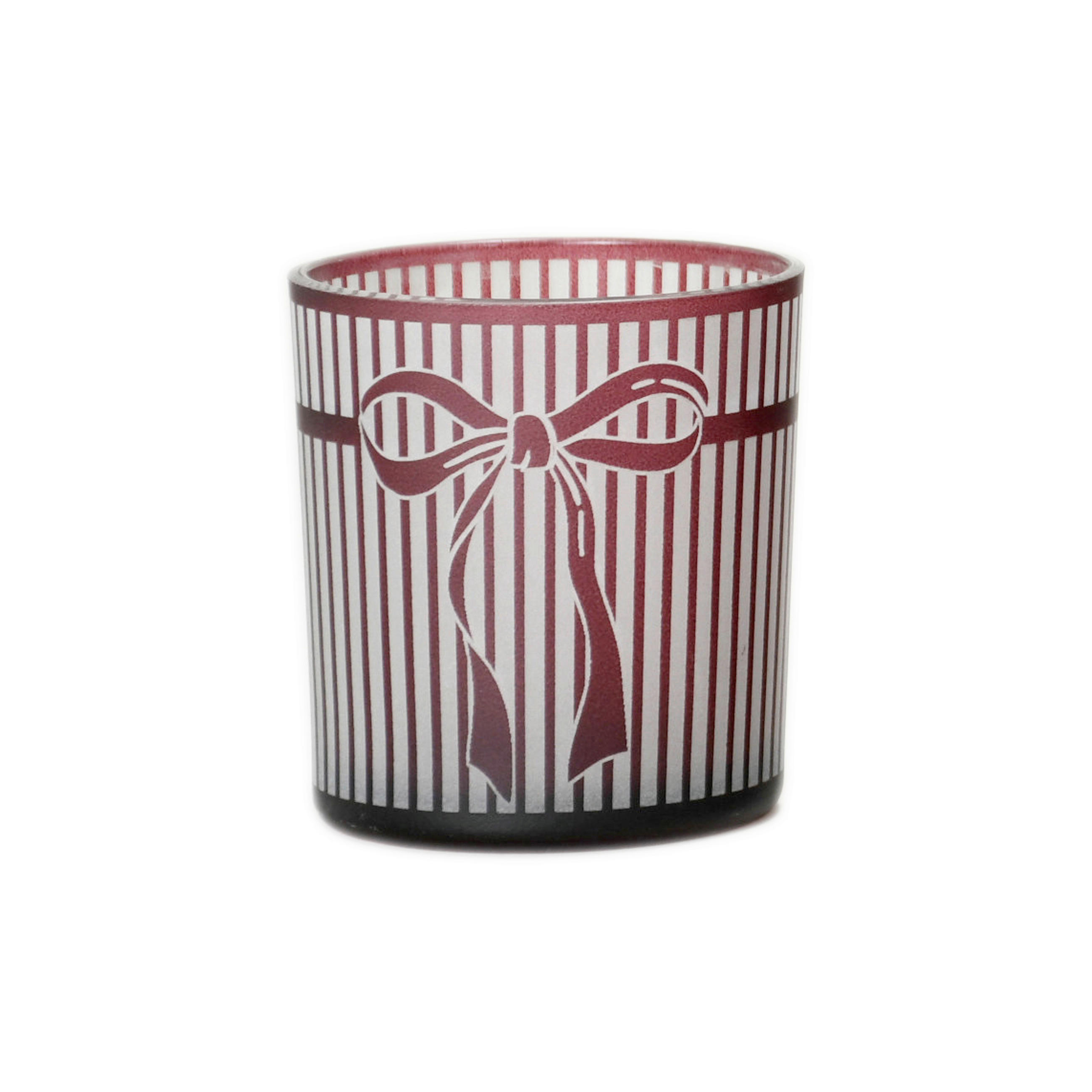 TEELICHTGLAS - Weiss/Beere, Lifestyle, Glas (7,3/8cm) - X-Mas