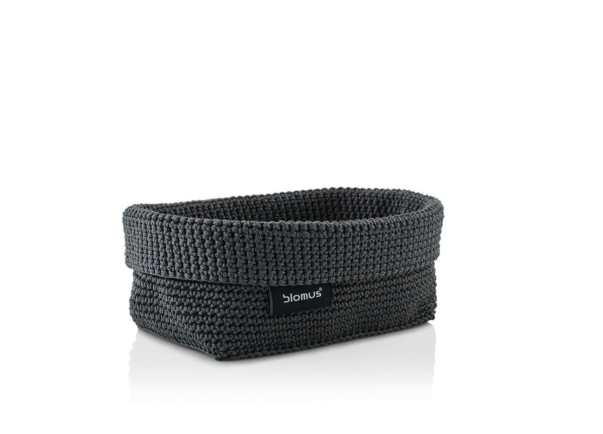 AUFBEWAHRUNGSKÖRBCHEN  - Anthrazit, Basics, Textil (12/9/20cm) - Blomus