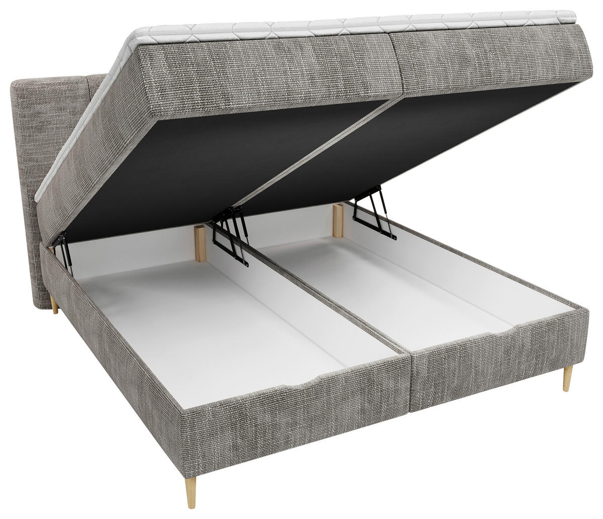 BOXBETT 180/200 cm  in Grau  - Buchefarben/Grau, MODERN, Holz/Holzwerkstoff (180/200cm) - MID.YOU