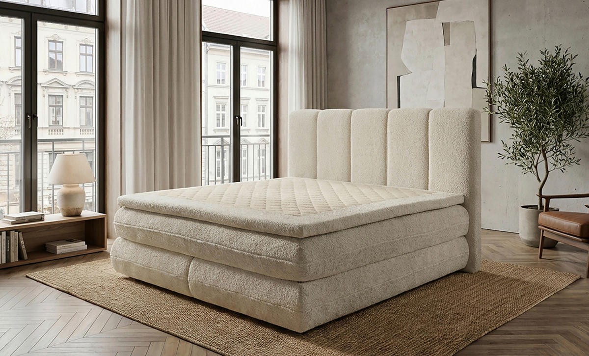 POSTELJA Z VZMETNICO   x  , les bež  - črna/bež, Moderno, kovina/umetna masa (180/200cm) - Hom`in