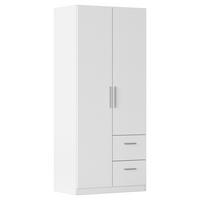 DREHTÜRENSCHRANK 91/210/54 cm,  in Weiß, 2-türig  - Alufarben/Weiß, KONVENTIONELL, Holzwerkstoff/Kunststoff (91/210/54cm) - home24