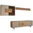 WOHNWAND in Eichefarben, Transparent, Fango - Fango/Eichefarben, Natur, Glas/Holz (310/181/49cm) - Valnatura WOHNWAND in Eichefarben, Transparent, Fango - Fango/Eichefarben, Natur, Glas/Holz (310/181/49cm) - Valnatura