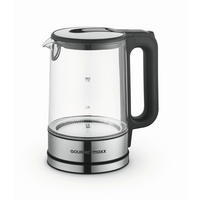 WASSERKOCHER GOURMETmaxx 1,7 L  - Edelstahlfarben/Schwarz, Basics, Glas/Kunststoff (21/15/24cm) - GOURMETMAXX