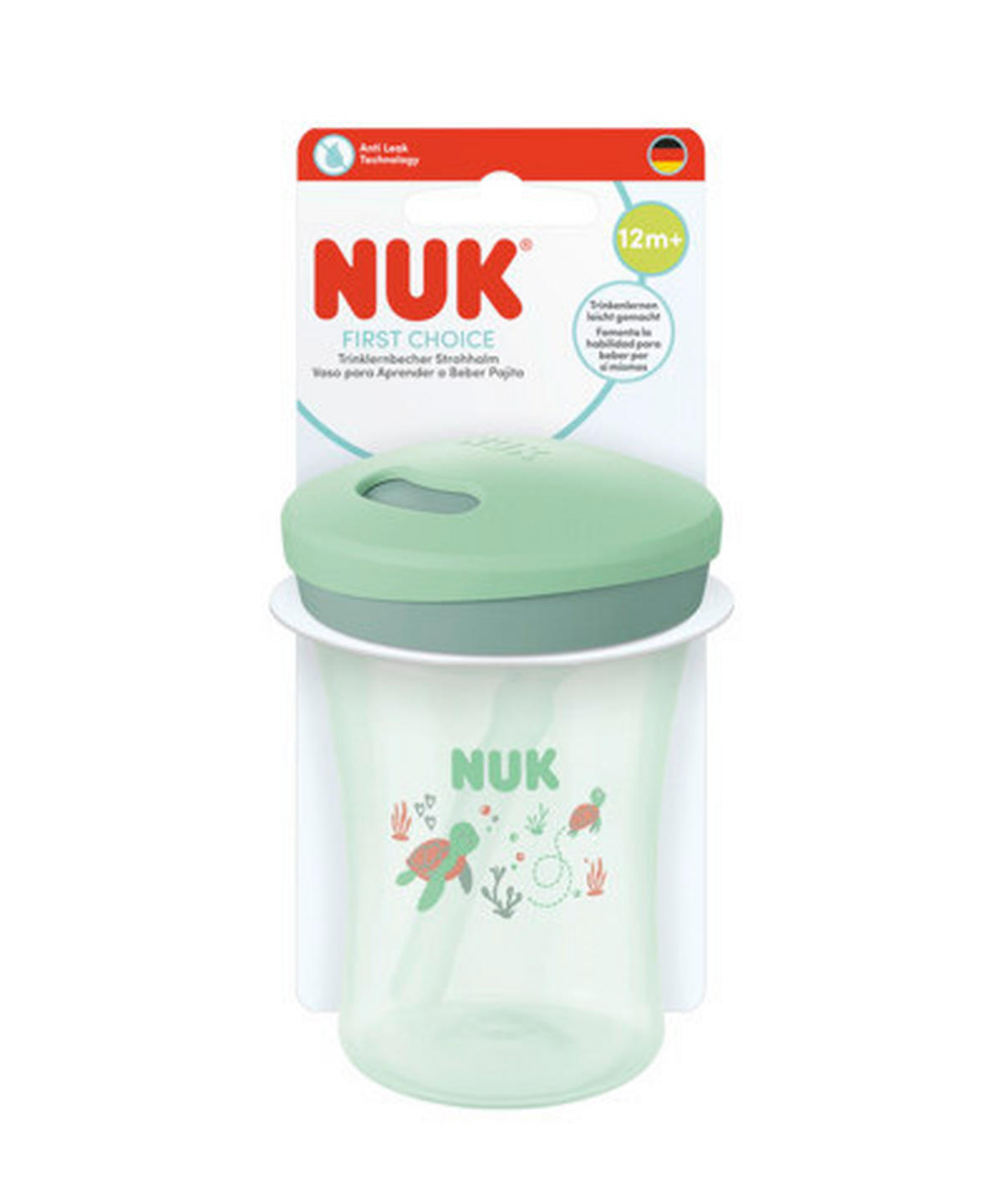 TRINKHALMBECHER NUK First Choice Trinklernbecher Strohhalm, 230ml 230 ml  - Salbeigrün/Mauve, Basics, Kunststoff (230ml) - NUK
