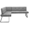 ECKBANK 157/181 cm Flachgewebe Grau, Schwarz Metall   - Schwarz/Grau, Design, Textil/Metall (157/181cm) - Dieter Knoll