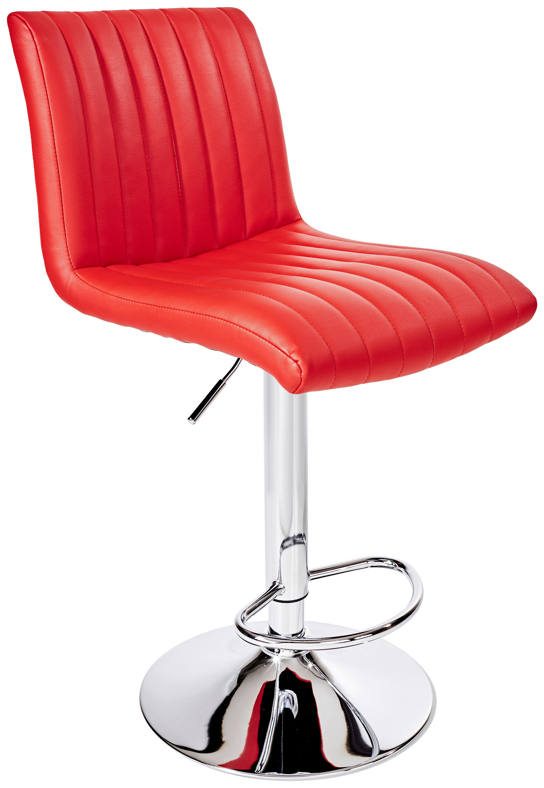Barhocker Party Rot/Chrom höhenverstellbar mit Lehne