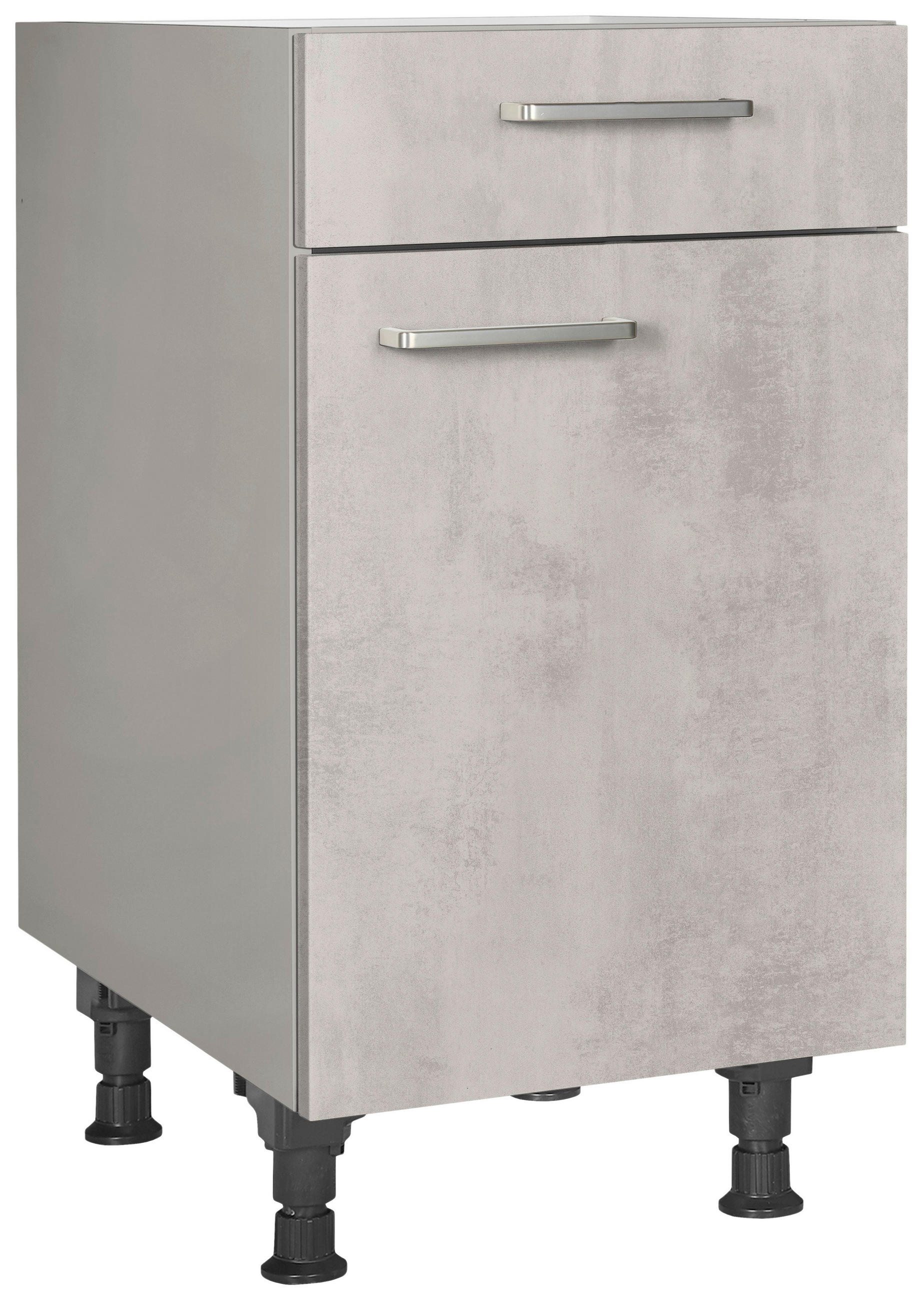 SCHUBKASTENUNTERSCHRANK 45/87/56 cm  in Hellgrau  - Edelstahlfarben/Hellgrau, MODERN, Holzwerkstoff/Metall (45/87/56cm) - Nobilia