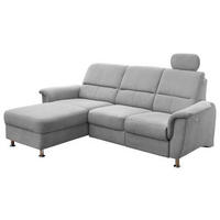 ECKSOFA in Mikrofaser Silberfarben  - Chromfarben/Silberfarben, Modern, Textil/Metall (165/231cm) - Livetastic