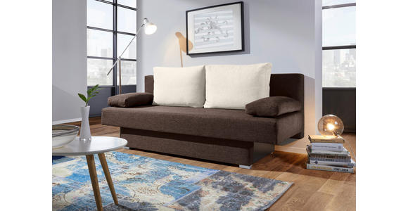 SCHLAFSOFA Webstoff Braun, Naturfarben  - Alufarben/Braun, Basics, Kunststoff/Textil (190/74-86/80cm) - Carryhome