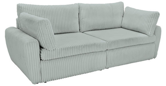 SCHLAFSOFA in Cord, Plüsch Pastellgrün  - Pastellgrün/Schwarz, MODERN, Kunststoff/Textil (240/90/120cm) - Carryhome