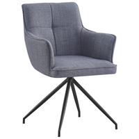 ARMLEHNSTUHL  Stoffauswahl, Sitzfläche 180° drehbar Webstoff  - Schwarz/Grau, Design, Textil/Metall (58/84/62,5cm) - Novel