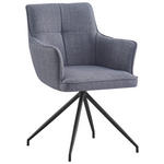 ARMLEHNSTUHL  Stoffauswahl, Sitzfläche 180° drehbar Webstoff  - Schwarz/Grau, Design, Textil/Metall (58/84/62,5cm) - Novel