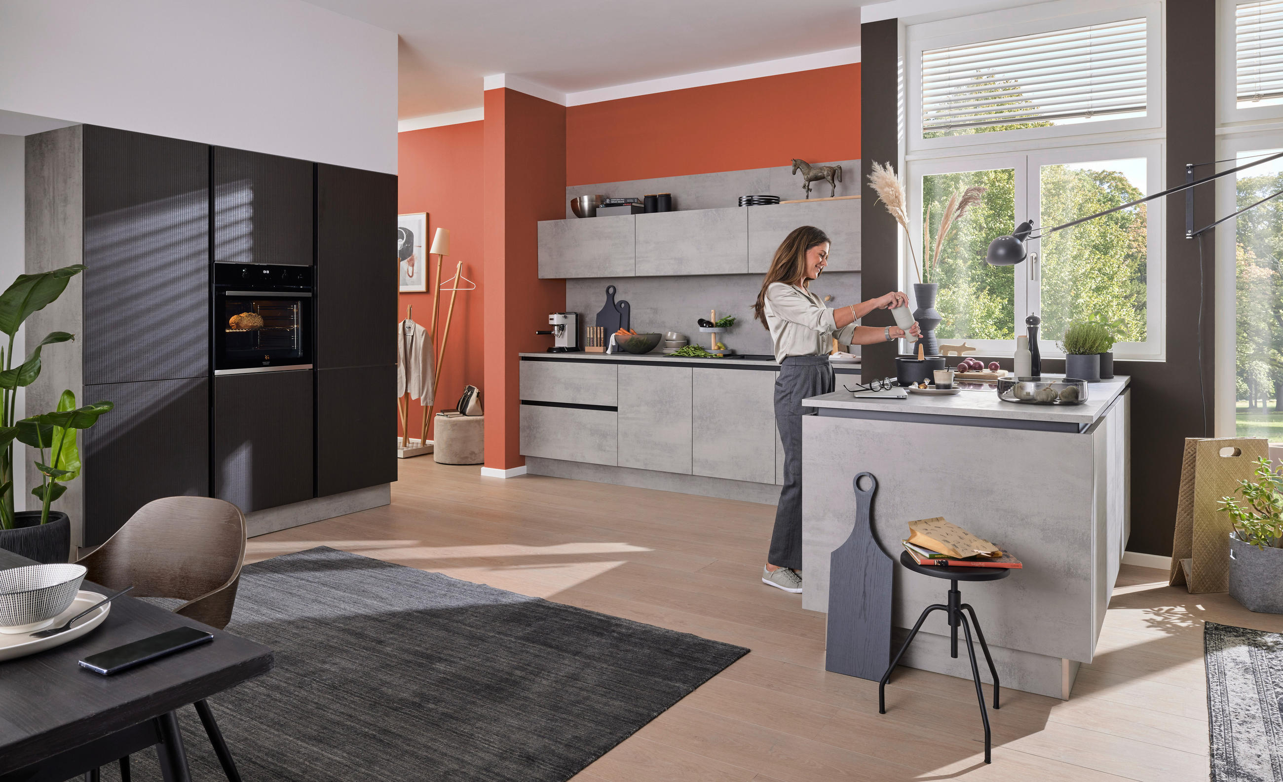 EINBAUKÜCHE   - Grau, Design, Holzwerkstoff - Dieter Knoll