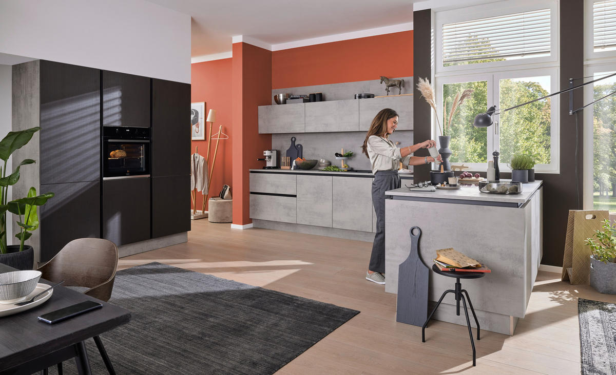 EINBAUKÜCHE   - Grau, Design, Holzwerkstoff - Dieter Knoll