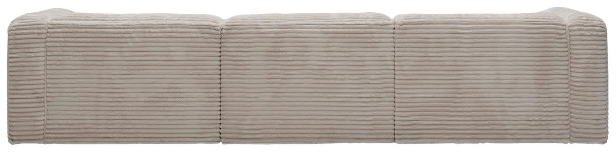 ECKSOFA in Cord Creme  - Creme/Schwarz, Design, Kunststoff/Textil (163/332cm) - Livetastic