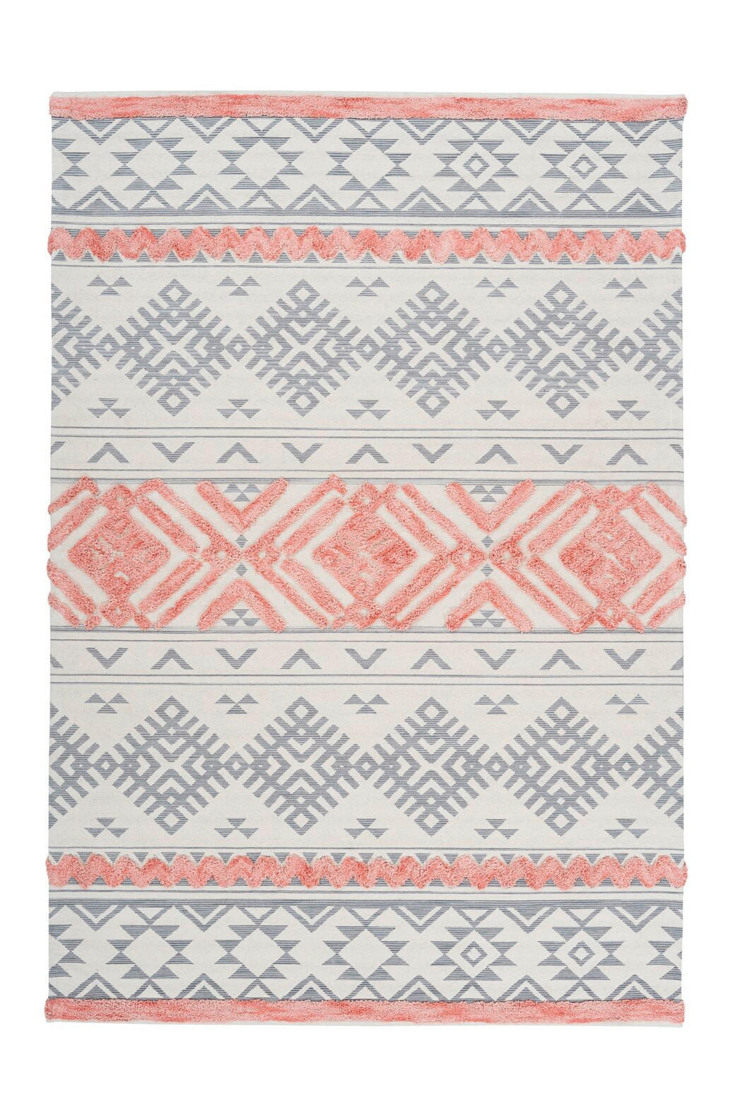 FLACHWEBETEPPICH 160/230 cm Grau, Koralle  - Koralle/Grau, Design, Textil (160/230cm) - Novel
