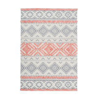 FLACHWEBETEPPICH 160/230 cm Grau, Koralle  - Koralle/Grau, Design, Textil (160/230cm) - Novel