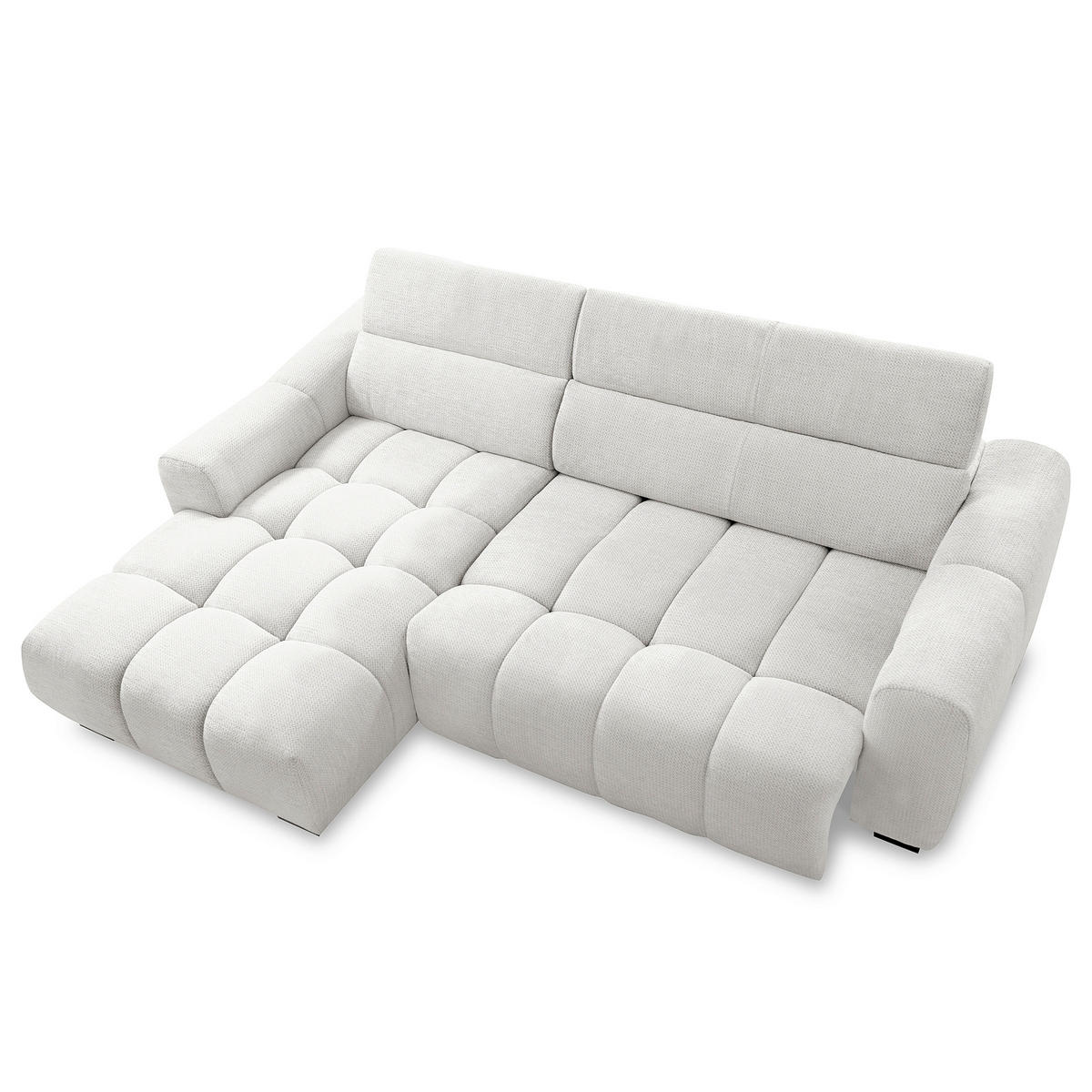 ECKSOFA  Webstoff Silberfarben  - Silberfarben/Schwarz, Design, Kunststoff/Textil (177/274cm) - Livetastic