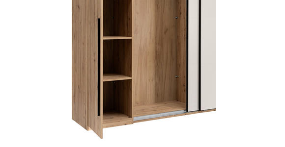 DREHTÜRENSCHRANK  in Kaschmir, Eiche Artisan  - Kaschmir/Schwarz, KONVENTIONELL, Holzwerkstoff/Metall (312,4/226,5/61,5cm) - Carryhome