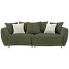 BIGSOFA in Chenille Olivgrün  - Silberfarben/Olivgrün, Design, Kunststoff/Textil (243/72/143cm) - Carryhome