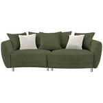 BIGSOFA in Chenille Olivgrün  - Silberfarben/Olivgrün, Design, Kunststoff/Textil (243/72/143cm) - Carryhome