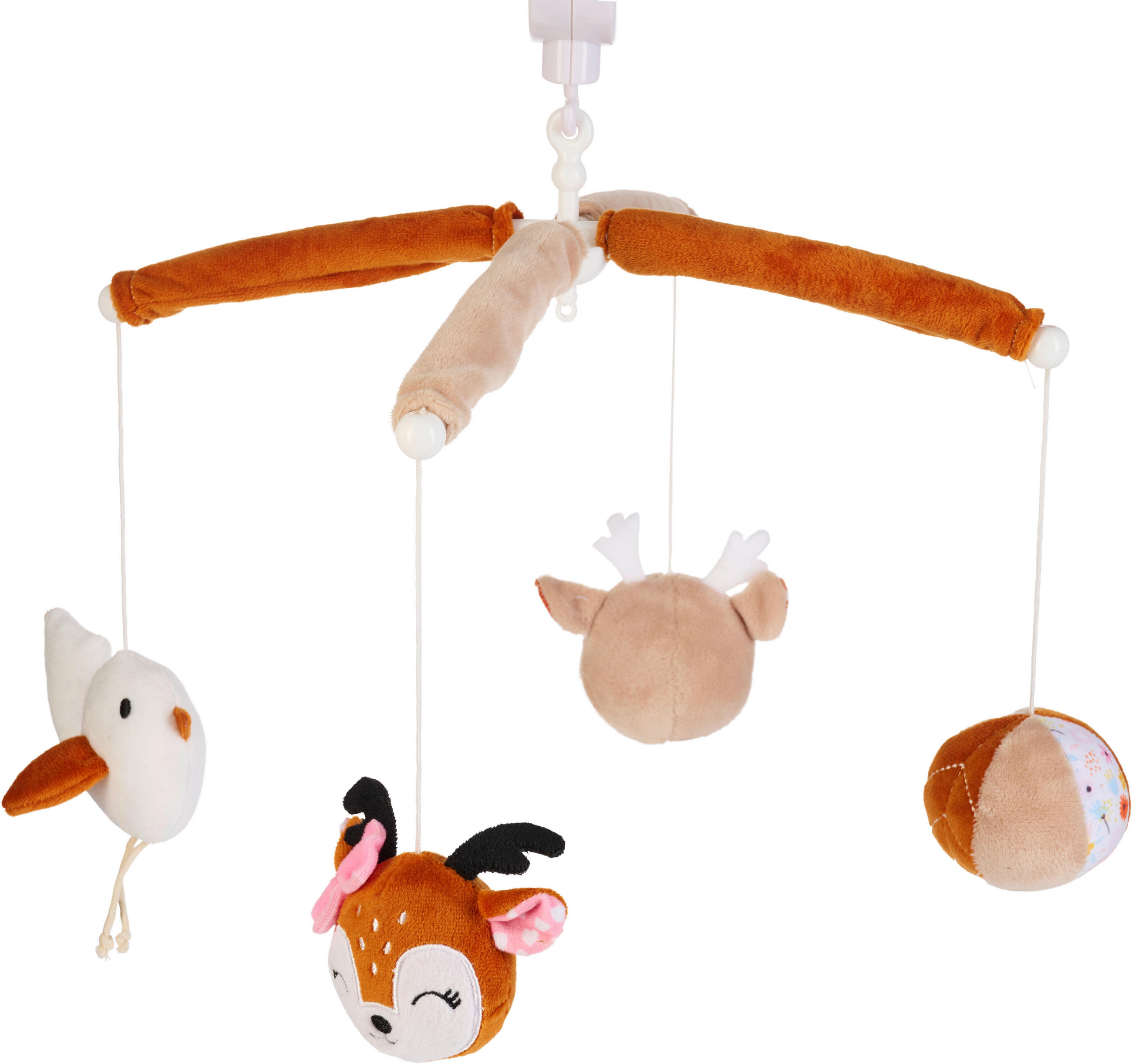 VRTULJAK ZA DJEČJI KREVETIĆ LOVELY DEER - smeđa/terakota, Basics, tekstil/plastika (34cm) - Patinio