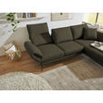 ECKSOFA  in Flachgewebe Dunkelgrün  255-365/175-224 cm  - Dunkelgrün/Schwarz, Design, Textil/Metall (255-365/175-224cm) - Dieter Knoll