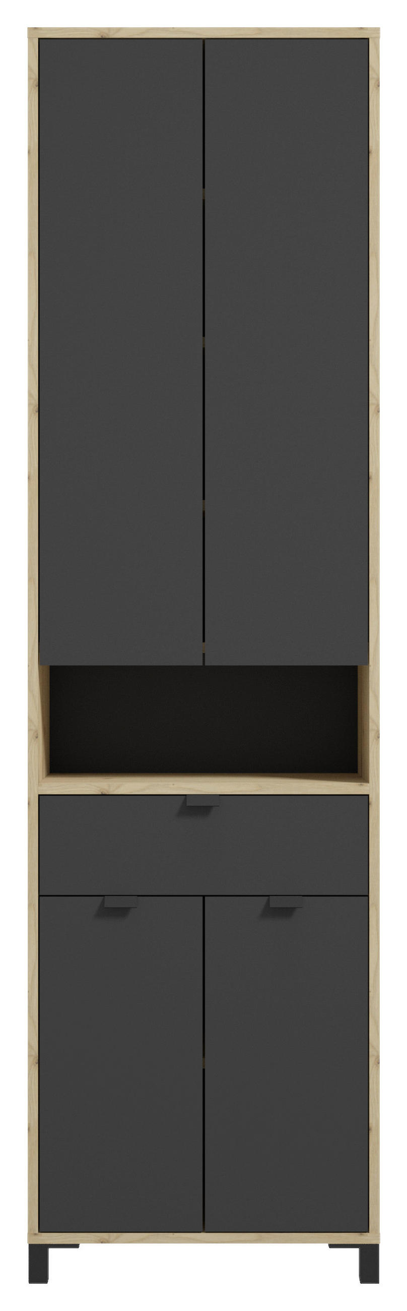 HOCHSCHRANK 54/193/31 cm  - Eichefarben/Anthrazit, Basics, Holzwerkstoff/Kunststoff (54/193/31cm) - MID.YOU
