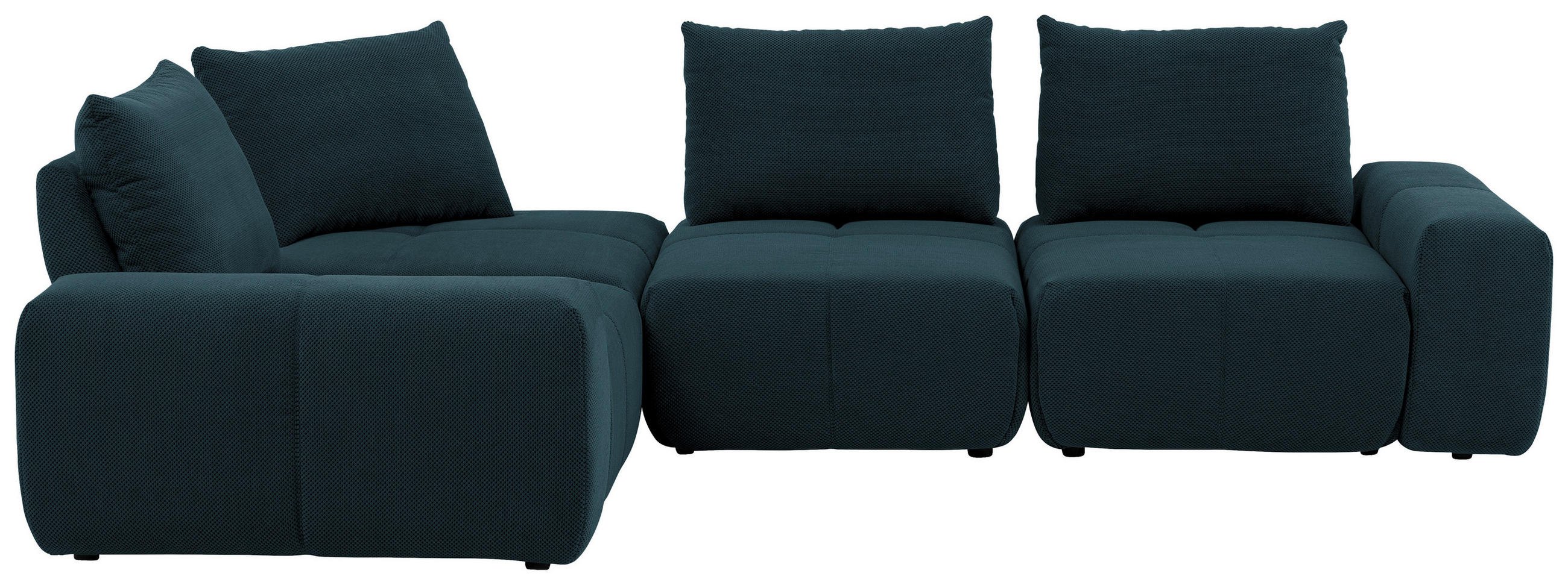 ECKSOFA in Velours Dunkelblau  236/326 cm  - Schwarz/Dunkelblau, Design, Kunststoff/Textil (236/326cm) - Xora