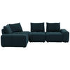 ECKSOFA in Velours Dunkelblau  236/326 cm  - Schwarz/Dunkelblau, Design, Kunststoff/Textil (236/326cm) - Xora