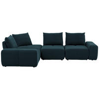ECKSOFA in Velours Dunkelblau  - Schwarz/Dunkelblau, Design, Kunststoff/Textil (236/326cm) - Xora