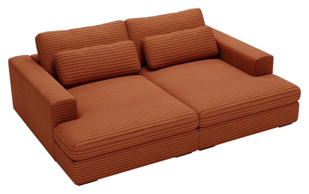 BIGSOFA Cord Bronzefarben  - Schwarz/Bronzefarben, Design, Textil (218/80/158cm) - home24