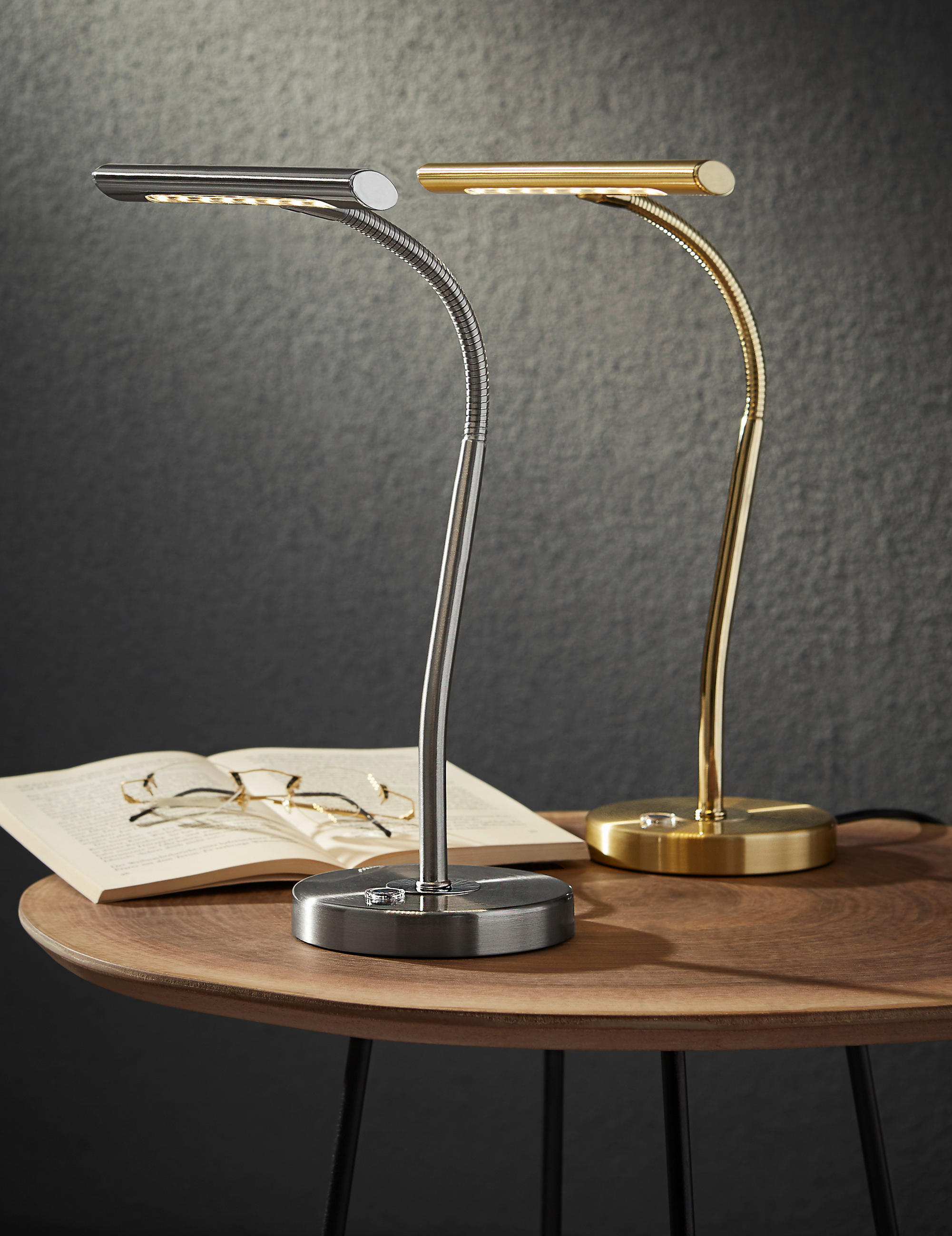 LED-TISCHLEUCHTE 18/35 cm - Nickelfarben, LIFESTYLE, Metall (18/35cm) - Trio Leuchten