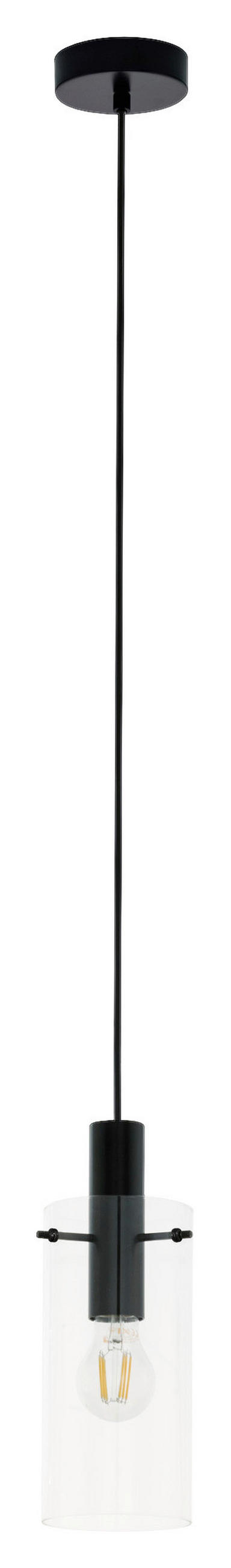 HÄNGELEUCHTE 11/110 cm    - Klar/Schwarz, Modern, Glas/Metall (11/110cm) - Eglo