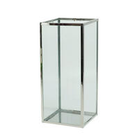 LATERNE - Klar/Edelstahlfarben, Trend, Glas/Metall (15/35/15cm)